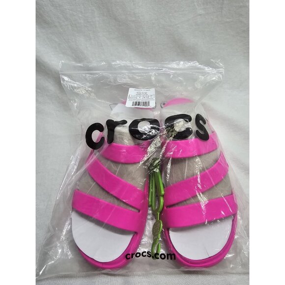 Crocs Women's Getaway Strappy Pink Crush Sandals Size 8- NEW - Picture 6 of 8